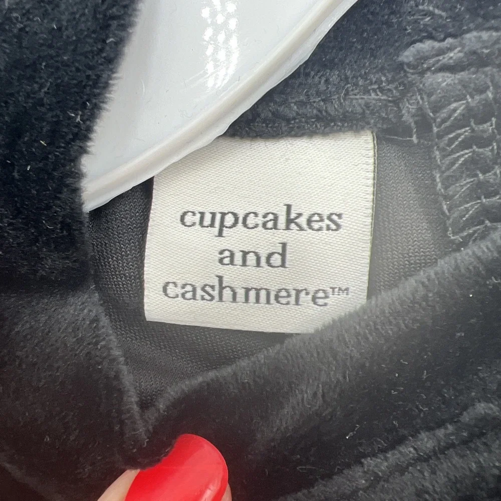Cupcakes And Cashmere‎ Girls Black Velour Long Sleeve Shirt & Matching Hairband